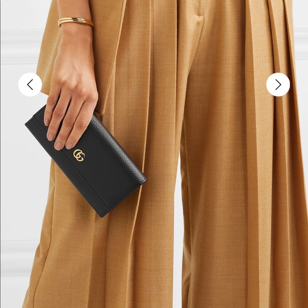 GUCCI Textured-Leather Continental Wallet
